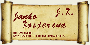 Janko Kosjerina vizit kartica